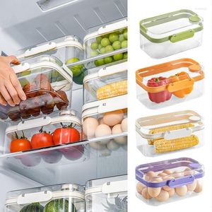 Botellas de almacenamiento Contenedor de frutas para refrigerador Organizador de nevera transparente Contenedores de alimentos Bebidas vegetales Utensilios de cocina
