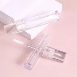 Opslagflessen Volledige transparante vierkante lipgloss Revuleerbare fles 4 ml Glazuur Lege buis Make -up honing verdeeld verpakkingsmateriaal