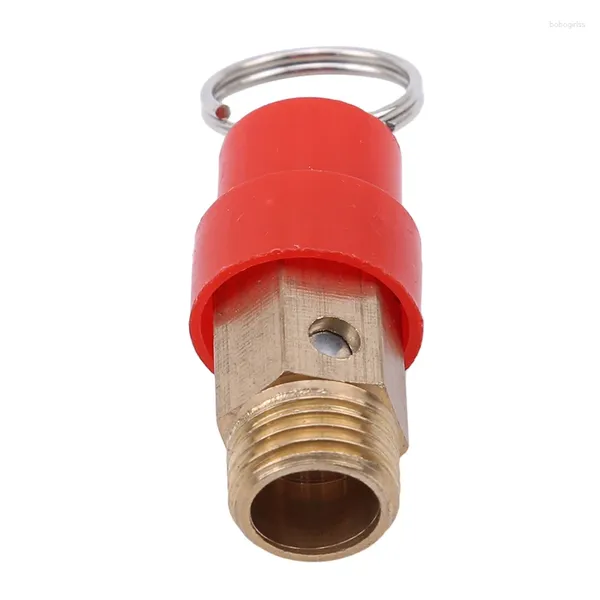 Botellas de almacenamiento G1 / 4 Válvula de alivio del compresor de aire La mano del sombrero rojo tira del diámetro de seguridad de 1,5 cm para tuberías / recipientes a presión