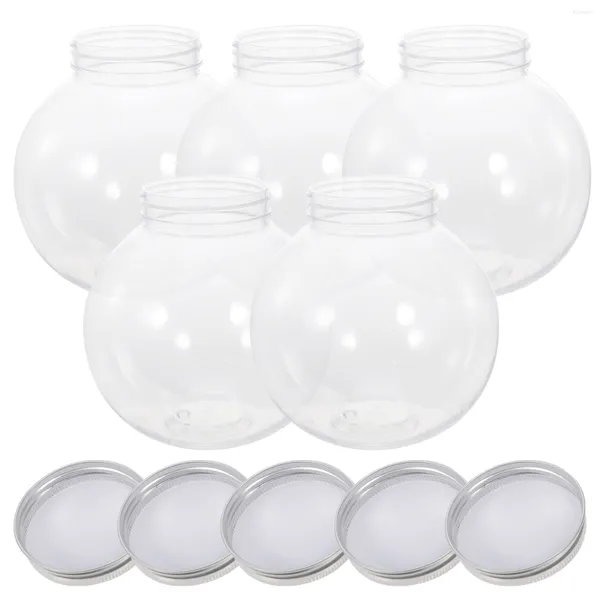 Bouteilles de stockage Porte-boucles d'oreilles pour bouteille cadeau Stands Emballage de bonbons en plastique Bocal en forme de boule Friandises de fête