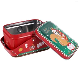 Caja de regalo de botellas de almacenamiento (Santa Claus-C03) latas de galletas de hojalata con tapas para dar joyas