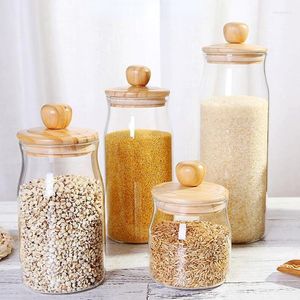 Bouteilles de stockage bouteille en verre hermétique avec couvercle thé lait en poudre boîte multigrain Transparent étanche à l'humidité conteneur