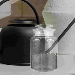 Garrafas de armazenamento Recipientes de vidro Jar Canisters Esculpido Cozinha Chá Café Frascos de Açúcar Grão Branco