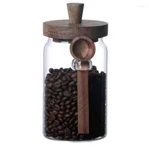 Bouteilles de rangement Conteneurs en verre avec couvercles pots de maçon à l'épreuve des fuites Bonnes cartouches d'alimentation pour le poivron de café