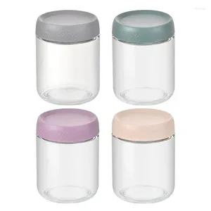 Opslagflessen glazen containers met deksels brede mond 4 stks mason potten veilig voedsel goede afdichtingsbussen voor frisheid en kwaliteit