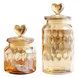 Botellas de almacenamiento Jares de vidrio Accesorios de cocina con tapa Atertight Food Barly Fras