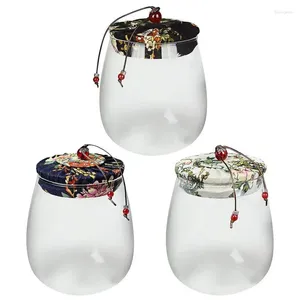 Opslagflessen glazen potten met deksels luchtdichte heldere buskruidcontainer voor voedsel pasta Coffe Candy Kitchen Accessoires