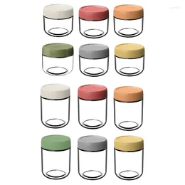 Opslagflessen Glazen Mason-potten voor nachtelijke haver met deksels in levendige kleuren Stapelbare yoghurtcontainers Verzegeld 300 ml Duurzaam