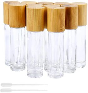 Bouteilles de rangement Boule à rouleau en métal en verre 12pcs bouteille rechargeable 10 ml rouleau pour les flacons à huile essentielle