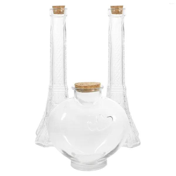 Botellas de almacenamiento de vidrio Microlandscape Botella vacío Recipiente Mini Cork Deseos Jar Miniatura