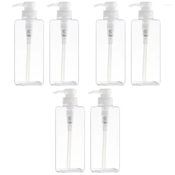 Bouteilles de rangement distributeur d'huile de verre liquide 3x pompe de lotion rechargeable shampooing hydratant