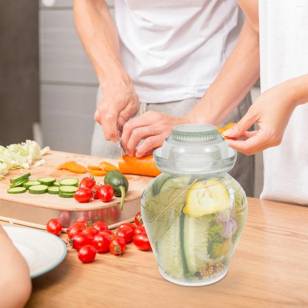 Bouteilles de stockage Pot de cornichon en verre avec couvercle Pot Transparent alimentaire commerciale hermétique clair