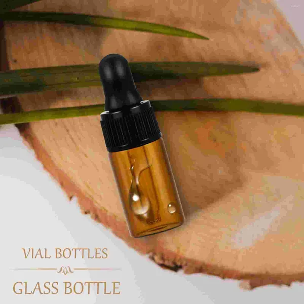 Botellas de almacenamiento botella de vial de vidrio 1 ml 2ml 3ml 5 ml de gotero muestra de aceites esenciales de aceites esenciales contenedor de dispensador