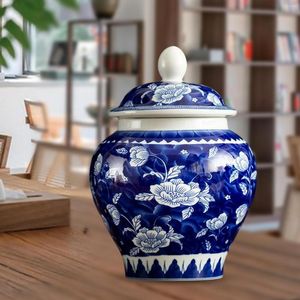 Bouteilles de stockage Vase à fleurs séchées en porcelaine émaillée Décor asiatique Multi-usages chinois