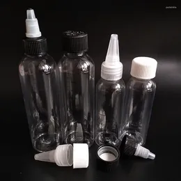Opslagflessen afstuderen Meetschaal waterfles plastic 60 ml 120 ml huisdier transparant e vloeistof navulbaar met draaiingskap