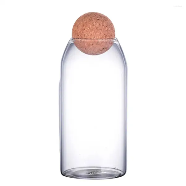 Bouteilles de stockage Grande bouteille en verre résistant à la chaleur Bouchon en liège transparent Pot alimentaire facile à utiliser