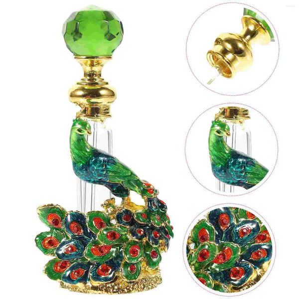 Bouteilles de stockage Bouteille verte 01oz Compte-gouttes en verre vintage Vide Style arabe Flacons de parfum décoratifs Organisateur Conteneurs Cadeaux