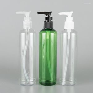 Opslagflessen groen wit helder 300 ml x 20 lege plastic dispenser shampoo fles vloeistof zeep douchegelcontainer met bajonet lotion
