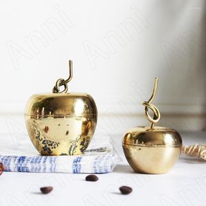 Opslagflessen Handgemaakte Messing Jar Apple Decor Slaapkamer Desktop Sieraden Organizer Europese Creatieve Woondecoratie Moderne Ornamenten