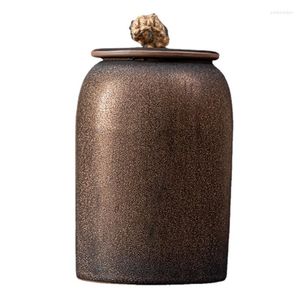 Opbergflessen Handgemaakte Keramische Theepot Japanse Stijl Retro Kruidenfles Luxe Suiker Koffiebonen Organizer Keukenbus