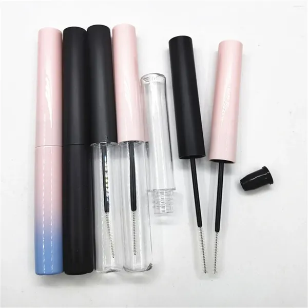 Bouteilles de rangement Heallor 4 ml Couleur de gradient mascara tube vide à ultra-fin brosse à la tête de maquillage de sous-bouton rechargeable cosmétique