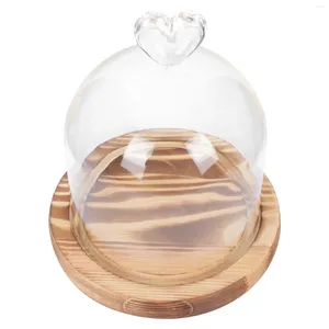 Bouteilles de rangement en forme d'amour en verre de couverture en verre vase DÉCORATIONS DE Table de mariage en bois Fleur éternelle