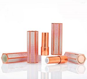 Opslagflessen zeshoekige regenbuien lipstick buis 12.1 lippenstiftcontainerverpakking