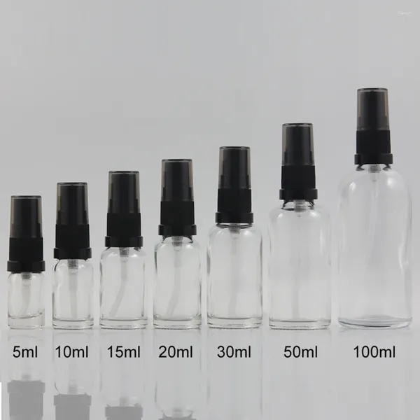 Bouteilles de rangement vide vide en verre à brume fin de 50 ml de haute qualité pour parfum de luxe en gros transparent 50 ml de toner