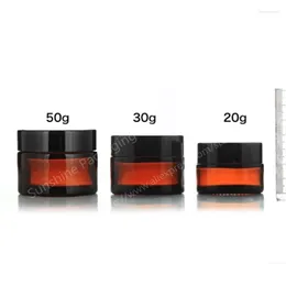 Bouteilles de stockage de haute qualité 100 x 30g bocaux en verre ambre 30 ml CRAME SATTENTION DES CONTENUES COSMÉTIQUES DROOD