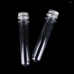 Botellas de almacenamiento de alta calidad 40 ml Máscara transparente Prueba de sal de baño Tubo de plástico con tapa de aluminio Vacío claro Cosmético para mascotas