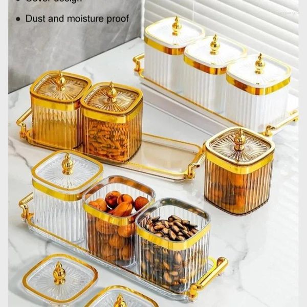Bouteilles de rangement Kitchen Scelled Box combinaison Ensemble Luxueuse Salt Shaker Sécardin Dot Fruit Jar Saisie