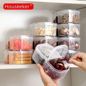 Opslagflessen huiskruid kruiden sub-pakking doos verzegelde stekelige peper kruiden jar flip koelkast voedselorganisator kast