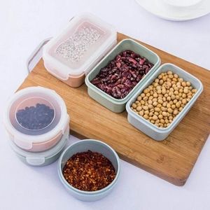 Bouteilles de rangement boîte ménage rond en plastique réfrigérateur Crisper aliments scellés pour les grains de déjeuner