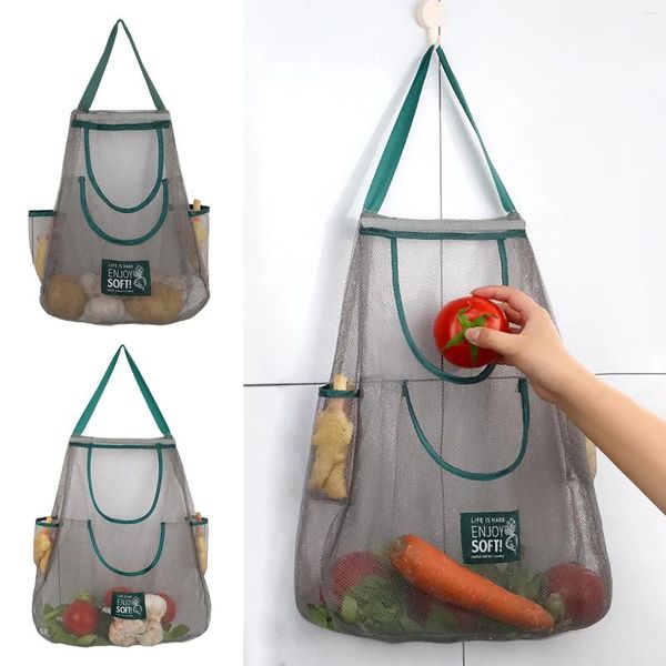 Botellas de almacenamiento Hogar Bolsa de malla de frutas y verduras Bolsa plegable Compras Reutilizable Reciclaje Contenedores de almuerzo Vidrio