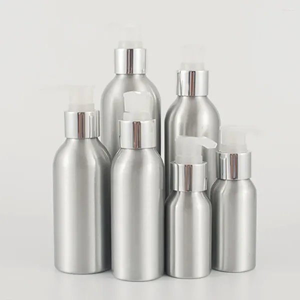 Bouteilles de rangement Hugh Quality Aluminium Metal Bottle 120 ml Emballage cosmétique 4 oz Spray en gros