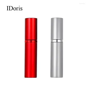 Opslagflessen idoris parfum verdampers5ml pocket fles mini metalen spuiter navulbare aluminium verstuiver reizen rood en zilver