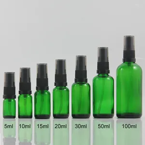 Opslagflessen op voorraad Groene glazen fles van 50 ml Specificatie Zwarte plastic spuitpomp