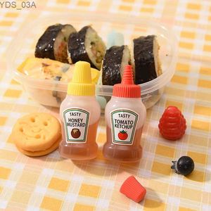 Bouteilles de stockage Pots 1/2 pièces Mini bouteille de sauce rechargeable Ketchup miel salade conteneurs bouteilles Portable boîte à déjeuner pots de sauce vinaigrette distributeurs boîte 240327