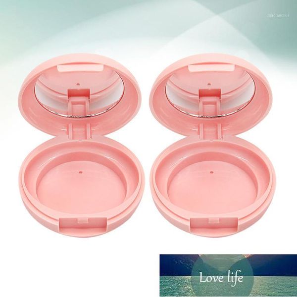 Bouteilles de stockage Bocaux 1 Ensemble de 2pcs Boîte en vrac vide rechargeable avec étui de maquillage miroir Fard à joues Récipient cosmétique DIY Outil de beauté Pot