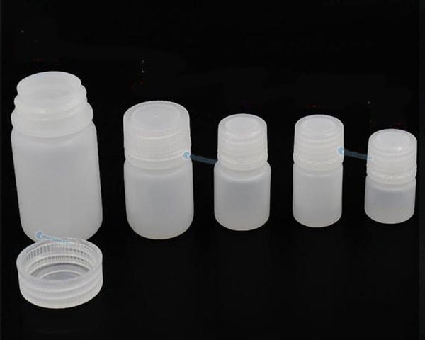 Bouteilles de rangement pots 10 pcs / lot Échantillon en plastique vide 5 ml 10 ml 15 ml 30 ml 60 ml de tube de bouteille Comptage de laboratoire avec contenant du bouchon à vis Whit