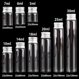 Opslagflessen Potten 10 stuks 5 ml 6 ml 7 ml 10 ml 14 ml 18 ml 20 ml 25 ml 30 ml glas met aluminium deksels kleine mini 9 maten u pick 230418