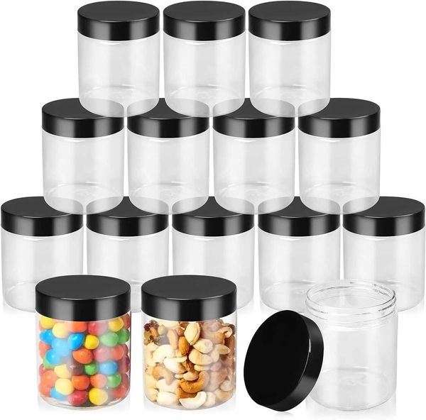 Bouteilles de rangement pots 10 morceaux de canettes en plastique de 8 oz avec des bouchons à vis et des étiquettes peuvent être remplies vides de contenants cosmétiques adhésifs vides pour le stockage H240425