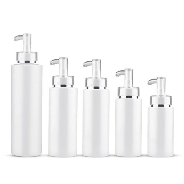 Bouteilles de stockage pots 100 ml-500 ml vide en plastique pompe de pulvérisation bouteille de Lotion cosmétiques haut de gamme tête en acrylique rechargeable presser