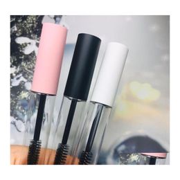 Bouteilles de stockage Pots 10 ml Tube de mascara vide Bouteille de cils transparent Couvercle rose blanc givré Conteneur d'emballage cosmétique Livraison directe Dhgub