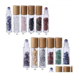 Bouteilles De Stockage Bocaux 10Ml Diffuseur D'huiles Essentielles En Verre Clair Roll On Par Avec Pierre De Quartz En Cristal Naturel Broyé Boule À Rouleaux 051 Dhr2K