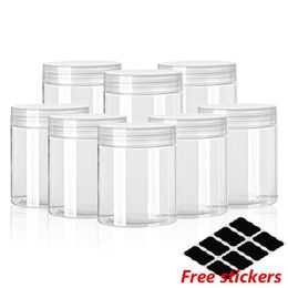 Storage Bottles Jars 10 pièces 30506080100120150ml pots de stockage de nourriture couvercle Transparent bouteille Pot baume récipient en plastique peut étain Transparent vis vide J230301