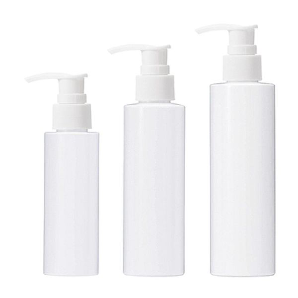 Botellas de almacenamiento Frascos 150ML 200ML Botella de plástico blanca vacía Hombro plano Collar de PET Bomba de loción Contenedor de embalaje recargable 25PiecesSt