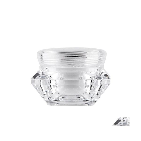 Bouteilles De Stockage Pots 15G Diamant Style Pot Acrylique Cosmétique Pot Vide Fard À Paupières Maquillage Crème Pour Le Visage Baume À Lèvres Conteneur Bouteille Échantillon Dhsqp