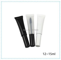 Bouteilles de stockage Bocaux 15ml Tube de tuyau souple en plastique noir blanc pour Mascara