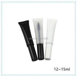 Bouteilles de rangement pots 15 ml de tuyau de tuyau doux en plastique blanc noir pour mascara vide transportable transportable portable ccelable crème con2461